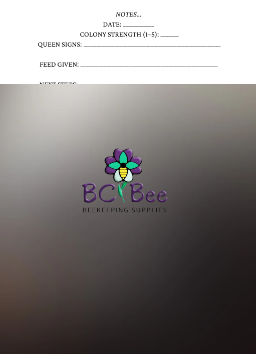
                  
                    Hive Inspection Checklist – Seasonal Beekeeping Guide (PDF Download)
                  
                